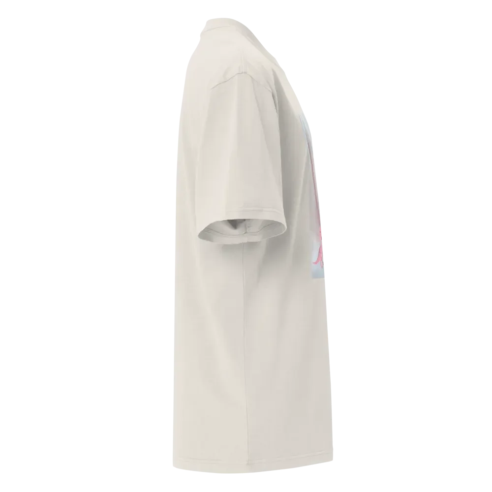 Pastel Fantasy: Cat and Dinosaur Premium Oversized Faded T-Shirt product image (6)