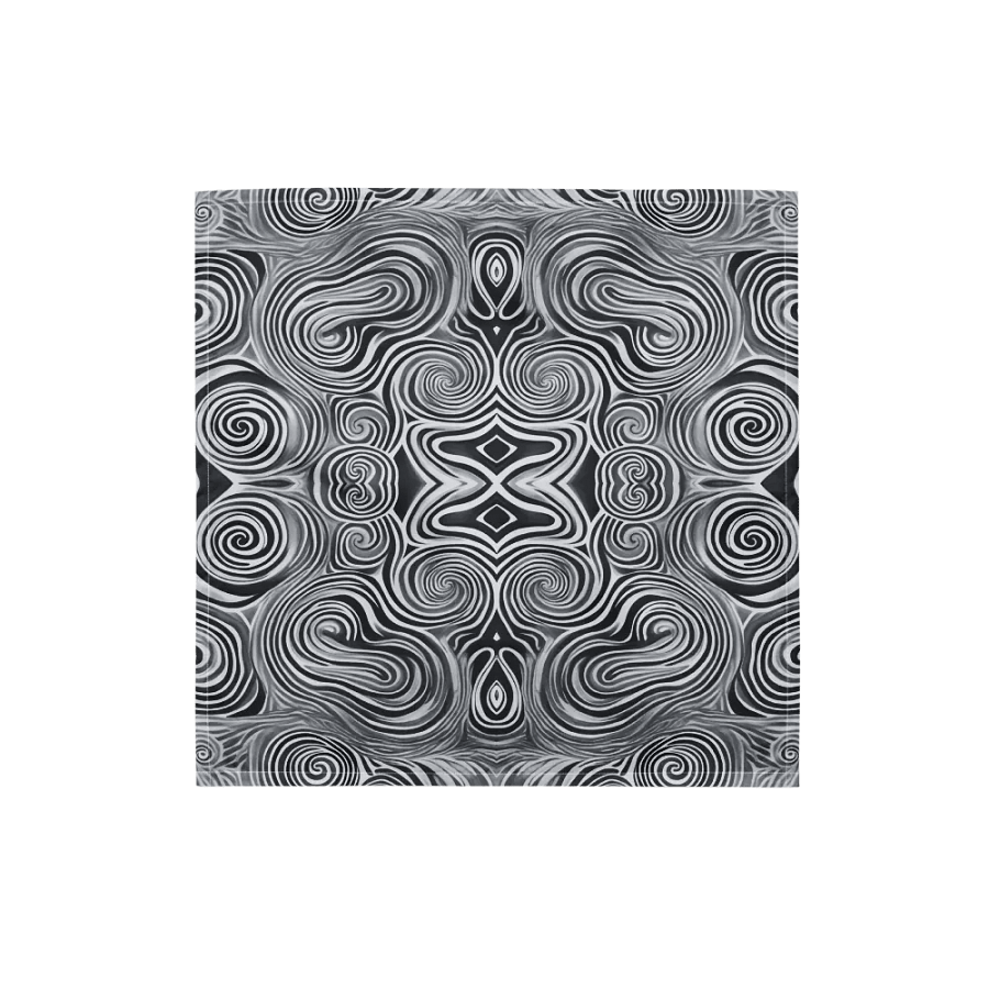 Funky Black and White Noir Liquid Tie-Dye Bandana product image (2)