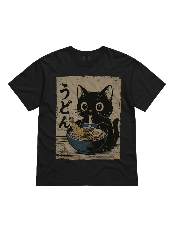 Black Cat Eating Ramen Traditional Japanese Retro Noodle Art product image (1)