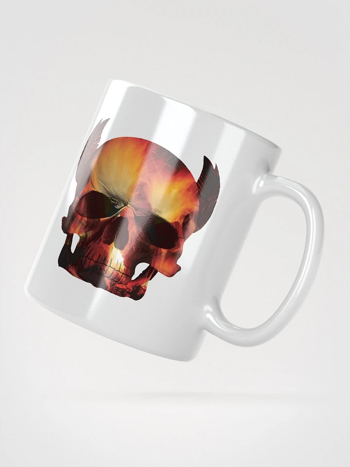 Skull with Fire Inside Skull, skulls, skull art design, skeleton, skull and bones, scary, skull tattoo, artistic skull, human skull, dark skull, bones, Halloween product image (2)