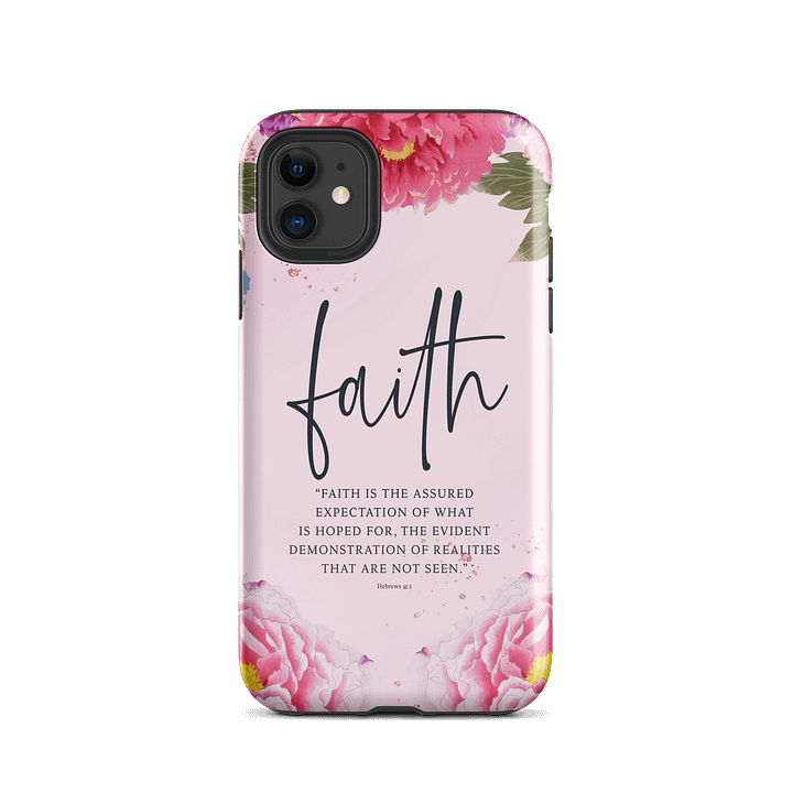 iPhone® Tough Case – “Faith” Pink Floral Scripture Design product image (55)