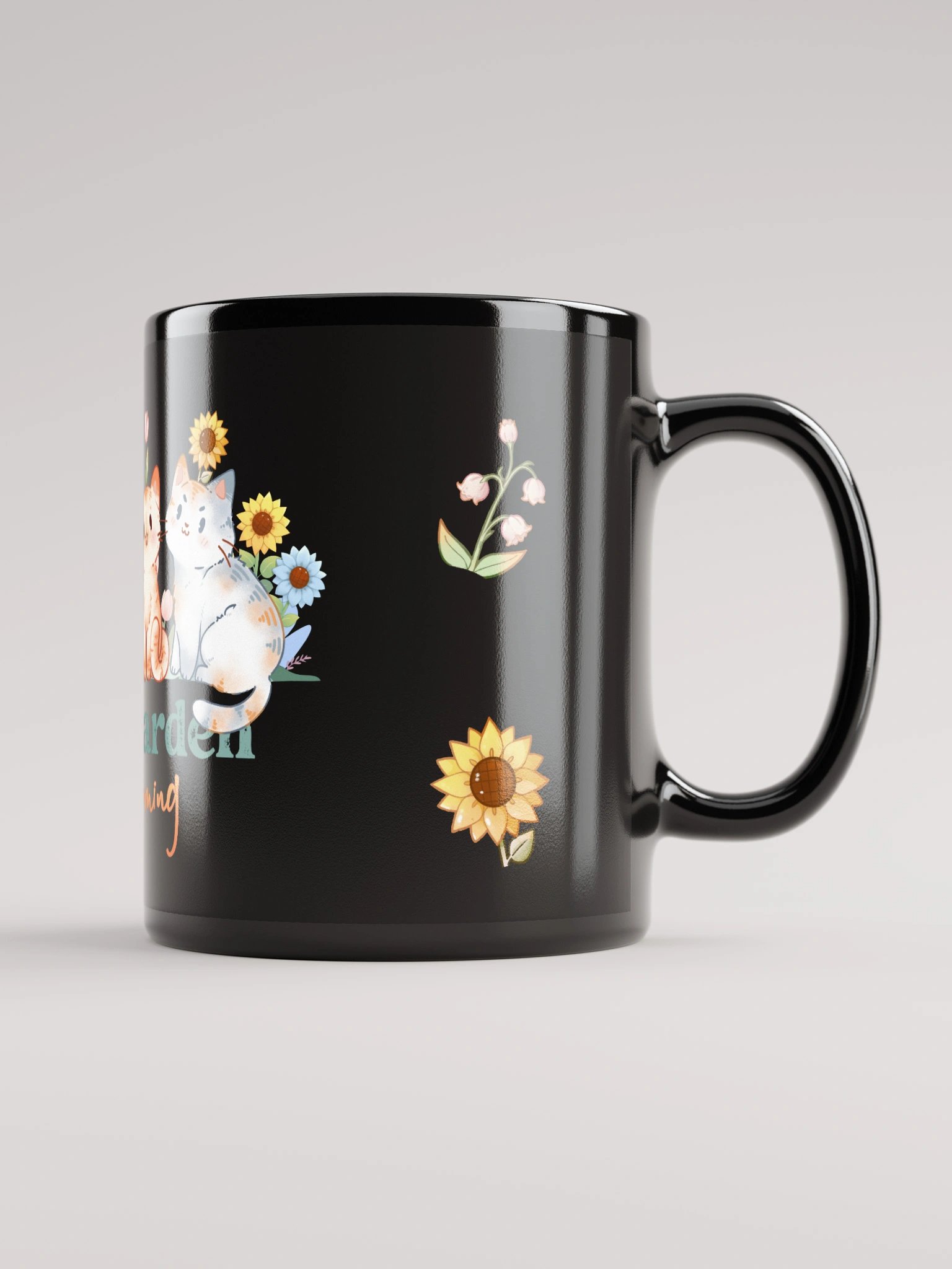 Life is a cat garden - black mug product image (4)