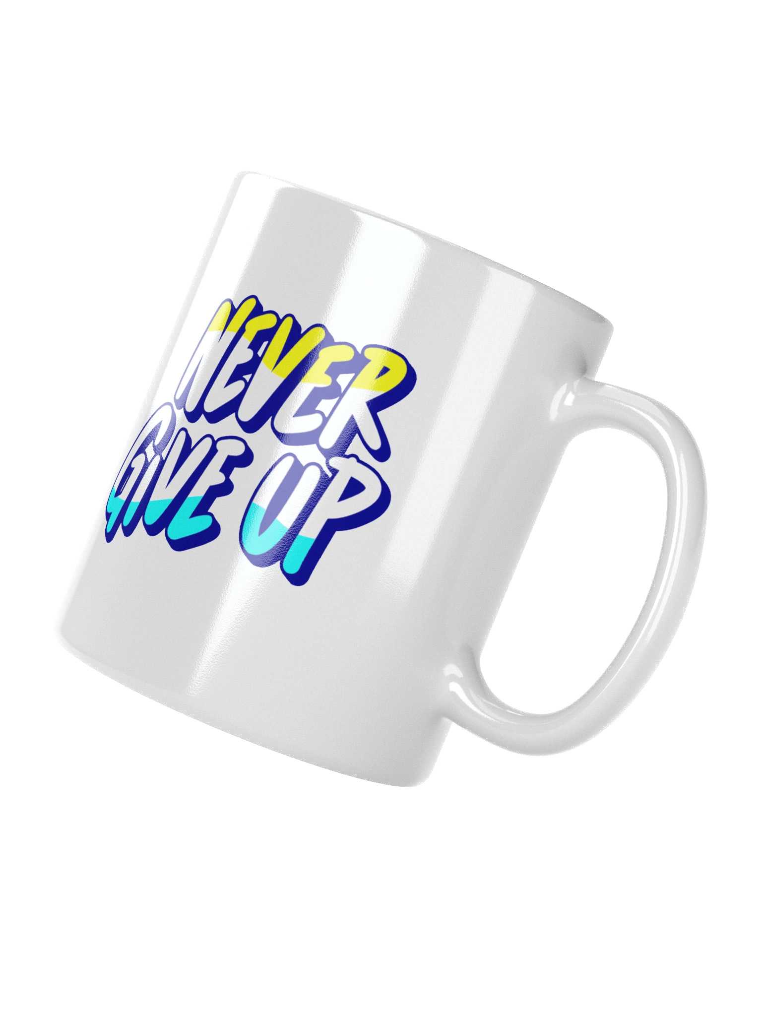 NEVER GIVE UP Gradient White Glossy Mug product image (3)