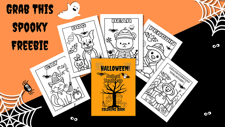 Halloween Animals Dress-up Coloring Pages product image (2)