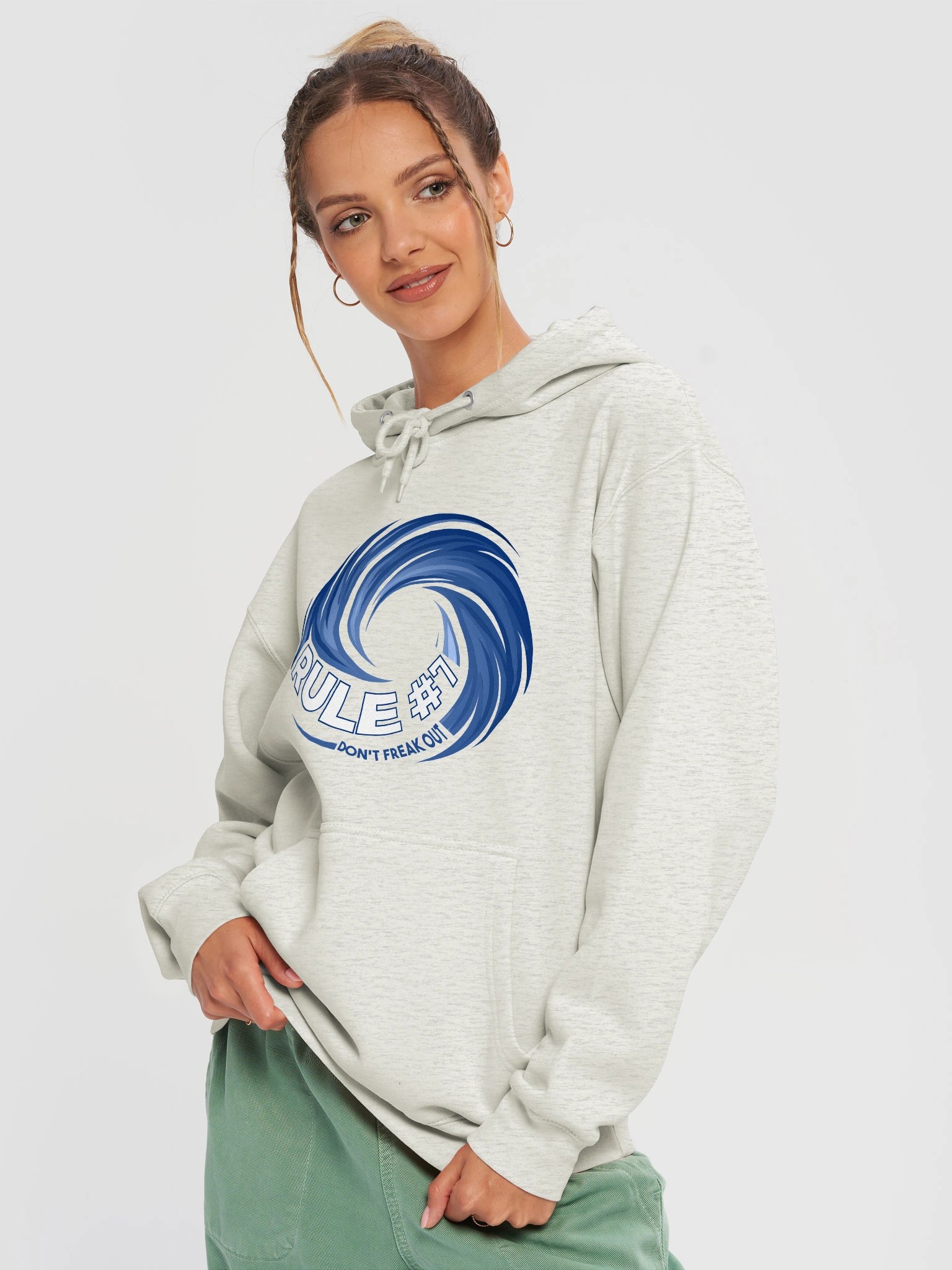 Rule #7 Hoodie Hockey Blue and White product image (15)