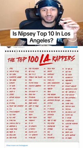 Is Nipsey Hussle Top 10 In Los Angeles? #nipseyhussle #nipsey #fyp #itsterrancestone #thurlones