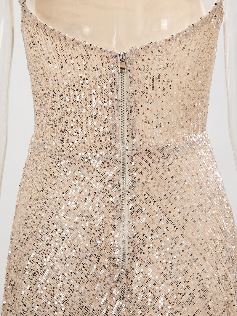 Wholesale high quality sexy slight stretch high quality sling sequins bow decor mini dress product image (8)