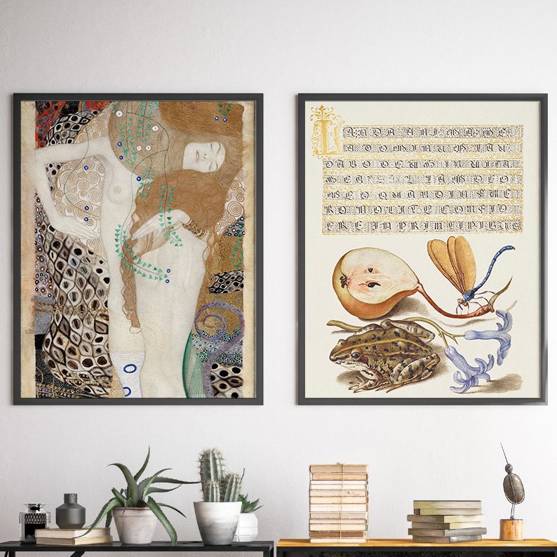 Peach& Blue Gallery Wall Set of 10 Vintage DIGITAL Prints product image (5)