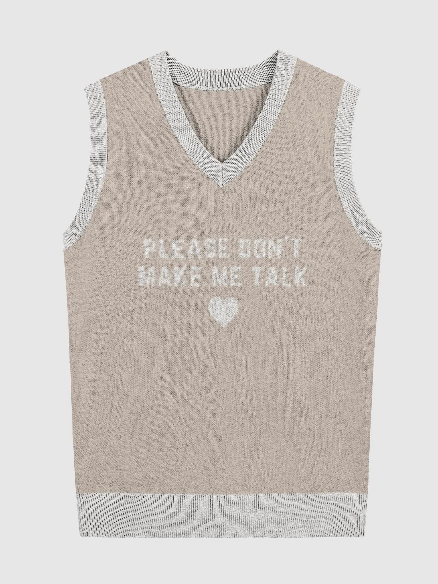 PLEASE DON'T MAKE ME TALK (duotone taupe) knitwear vest product image (3)