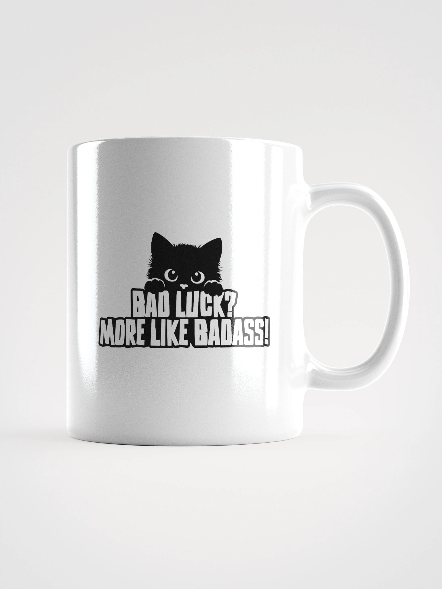 Cute Black Kitten "Badass" Funny Cat Lover Mug product image (1)