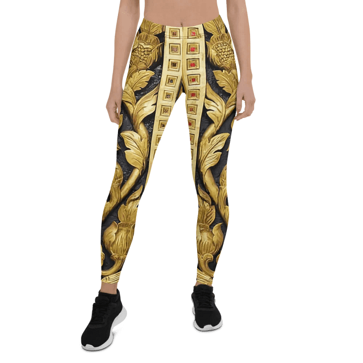 Golden Botanical Elegance Leggings product image (1)