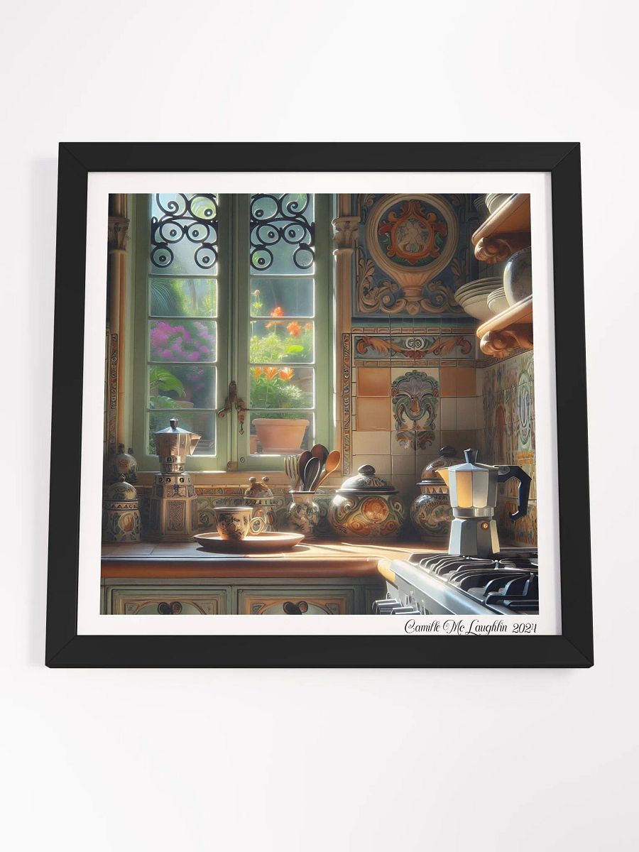 Vintage Kitchen Window View Framed Poster | Moka Pot product image (4)