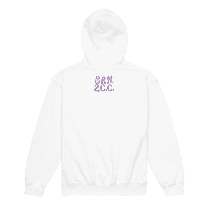 Girls' | BOURNE to Cape Cod™ | DTG Vintage Print | Youth Heavy Blend Hooded Sweatshirt | Rugged, Cozy, Adventure-Ready | Lilac Logo product image (2)