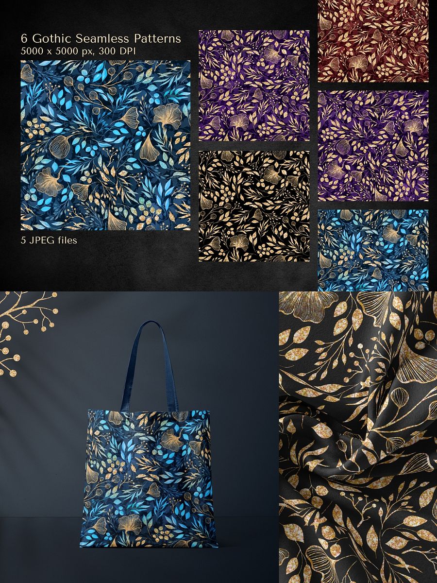 Blue & Gold Watercolor Bundle product image (4)