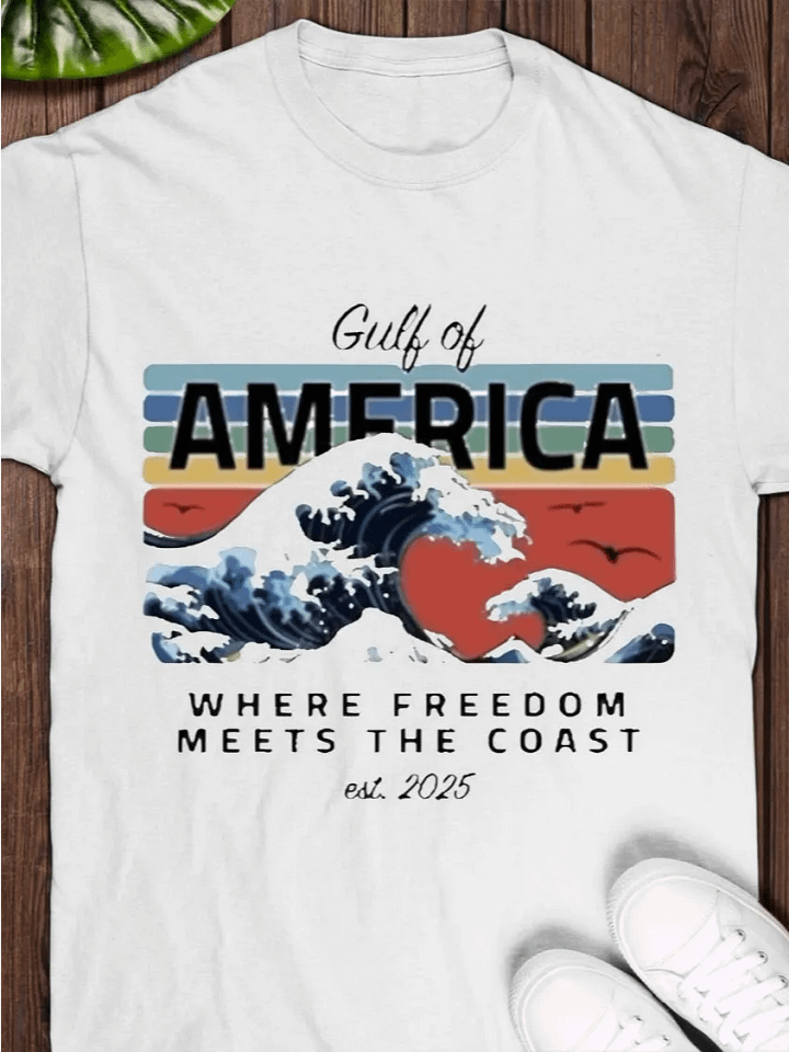 Gulf Of America Where Freedom Meets The Coast Est. 2025 T-Shirt product image (1)