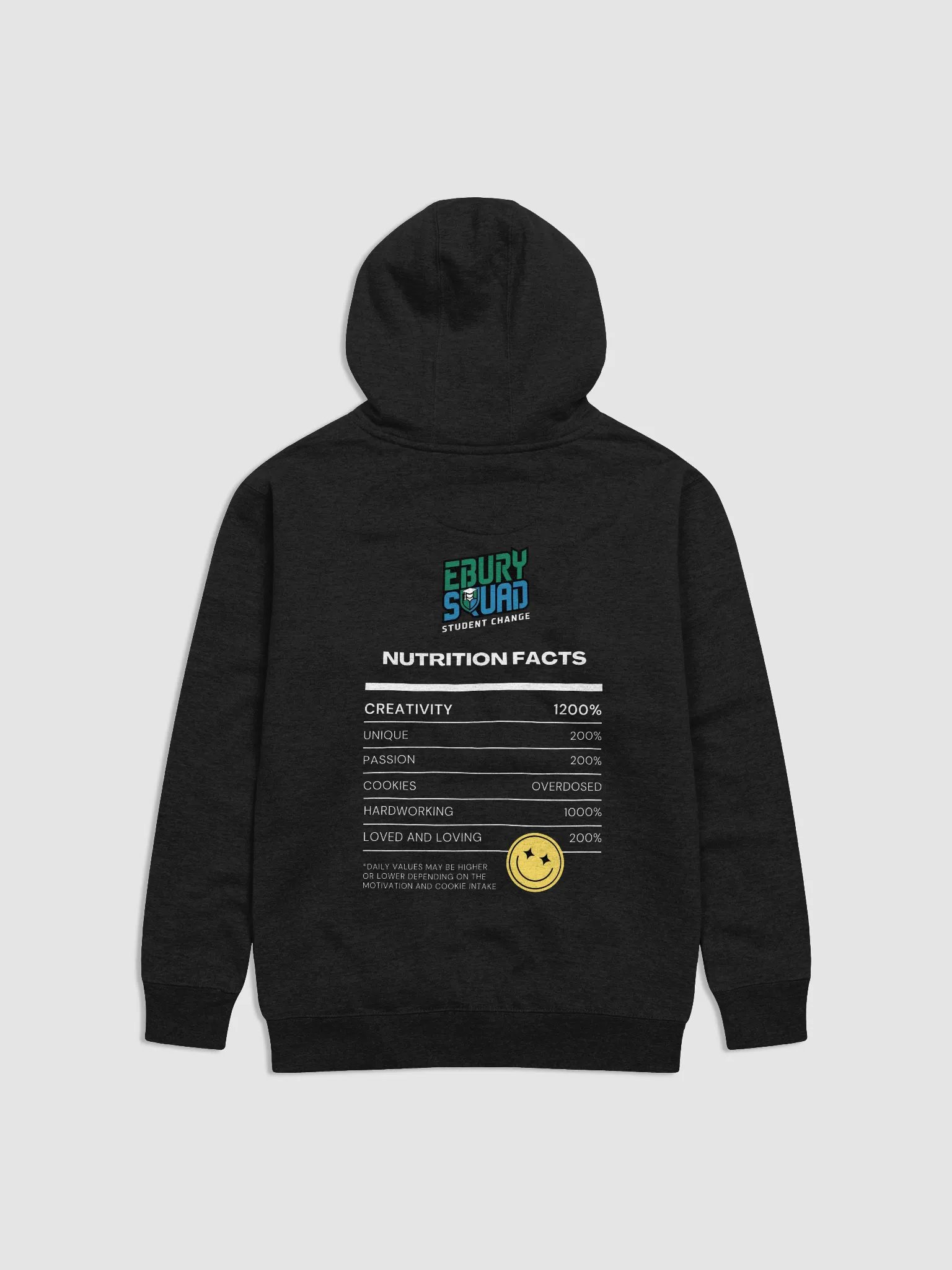 Ebury Squad Nutrition Facts Hoodie - BLACK product image (2)
