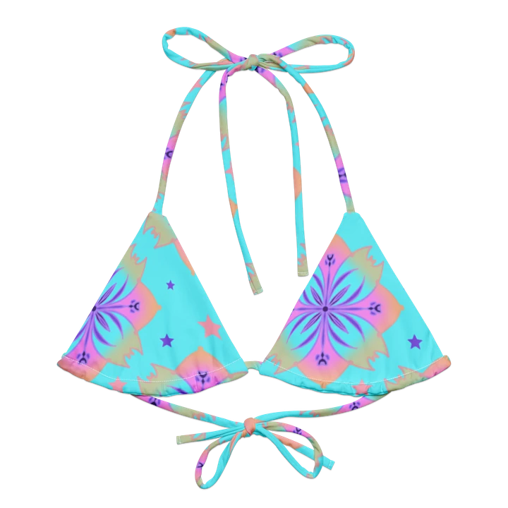 Pretty Pastel Bow Pattern String Bikini Top product image (1)