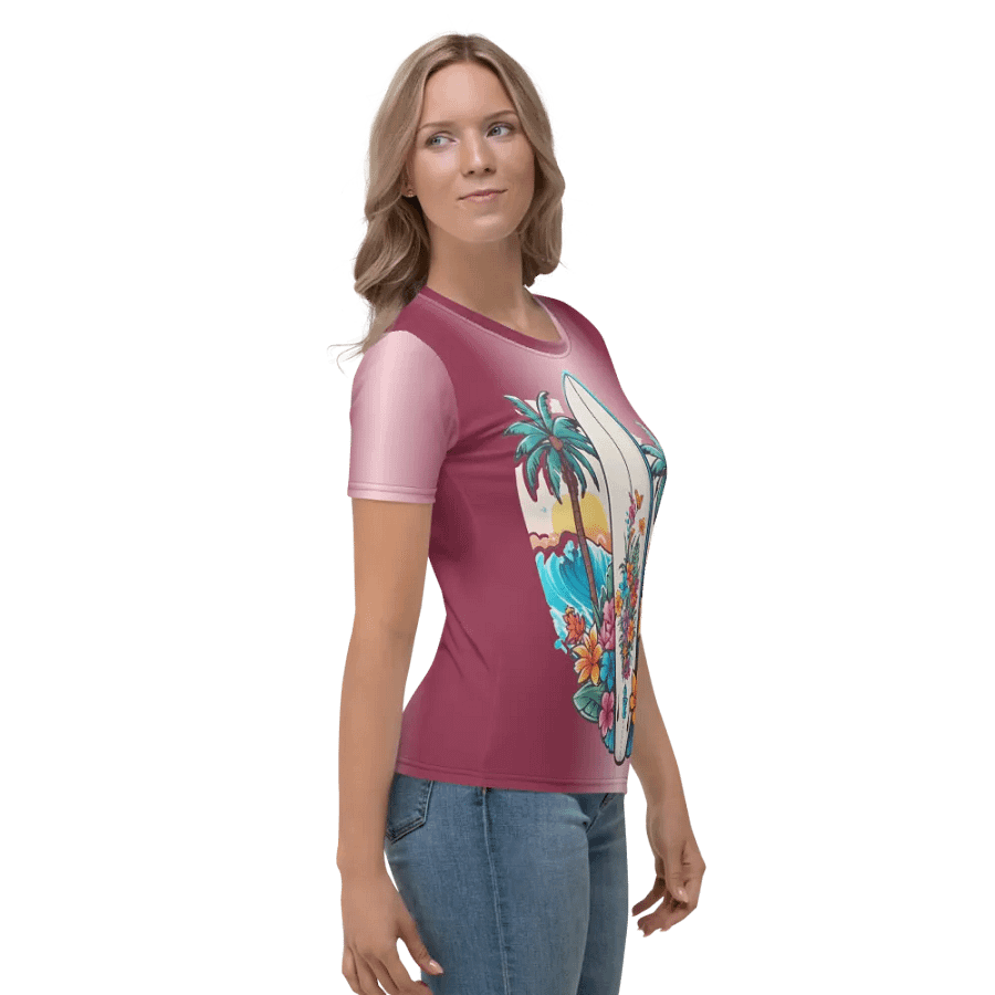 Tropical Surfboard All Over Print T-shirt product image (5)