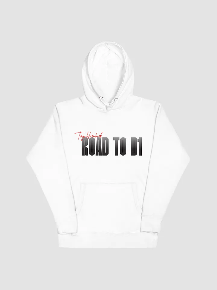 Troy Hornbeck - ROAD TO D1 - White Hoodie with RED product image (1)