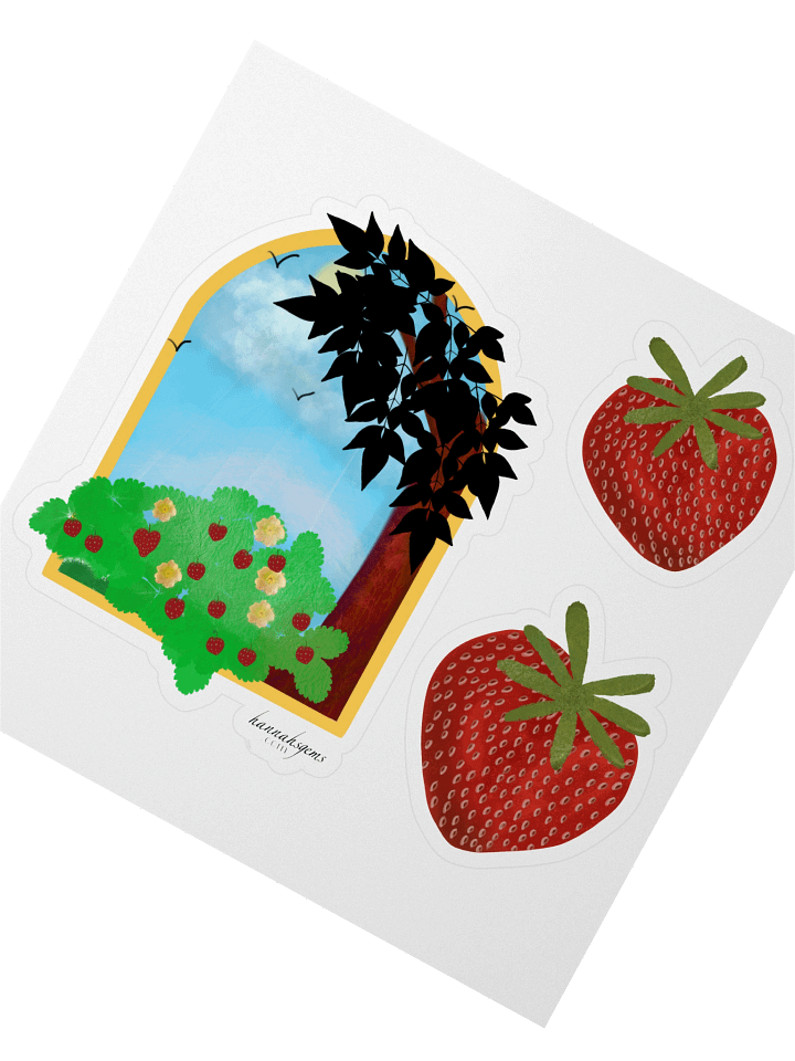 Strawberry Garden Kiss Cut Stickers product image (2)