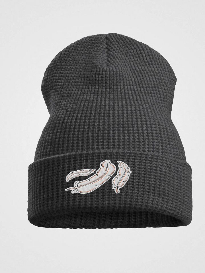 Orange Feather Light Waffle Beanie product image (1)
