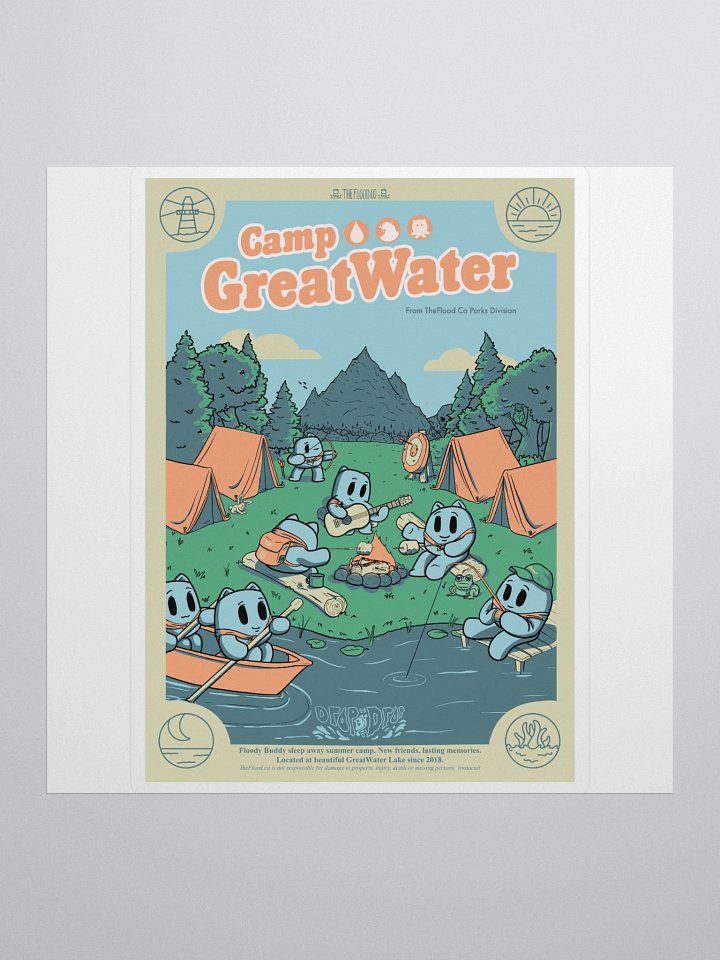 Camp GreatWater Poster Sticker 5 inch product image (1)