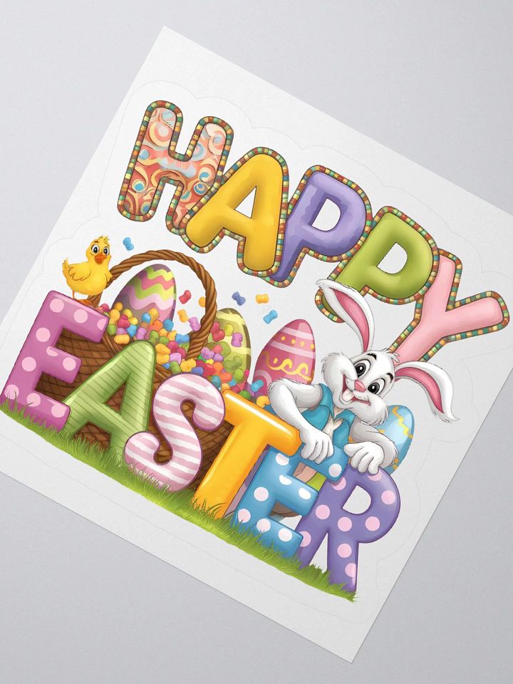 Happy Easter with Easter Bunny Sticker product image (4)