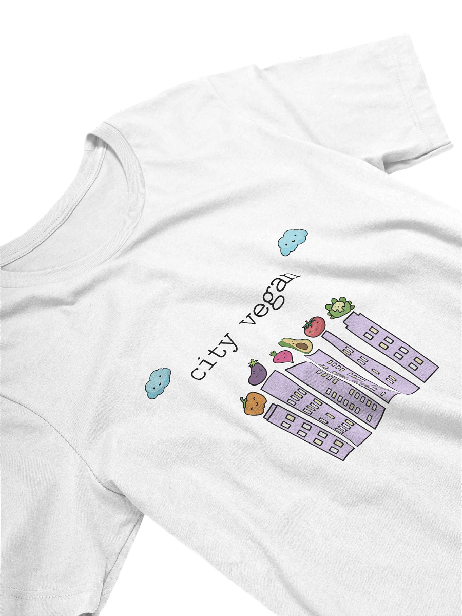 “City Vegan” Unisex White T-Shirt product image (2)