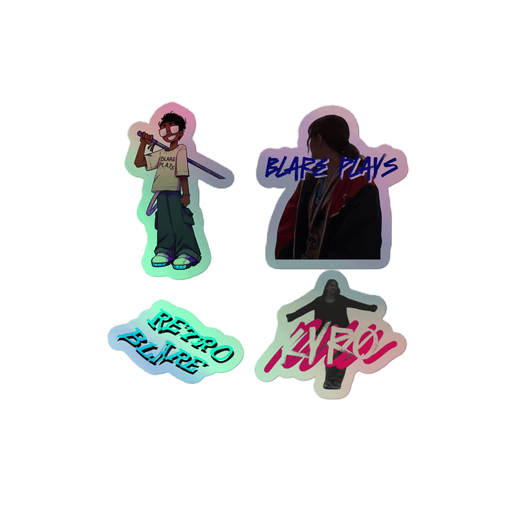 Retro Blare & Kyro Holographic Sticker Sheet product image (2)