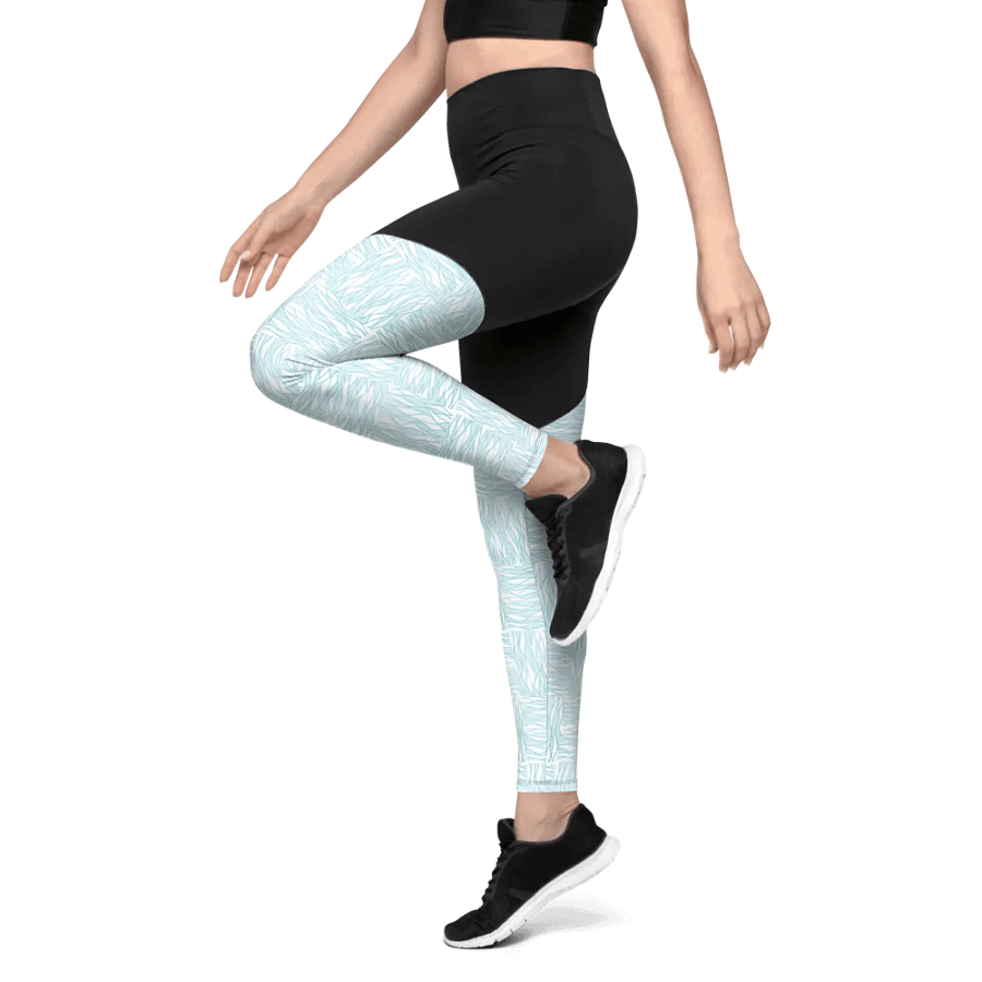 Light Turquois All-Over Print Sports Leggings product image (10)