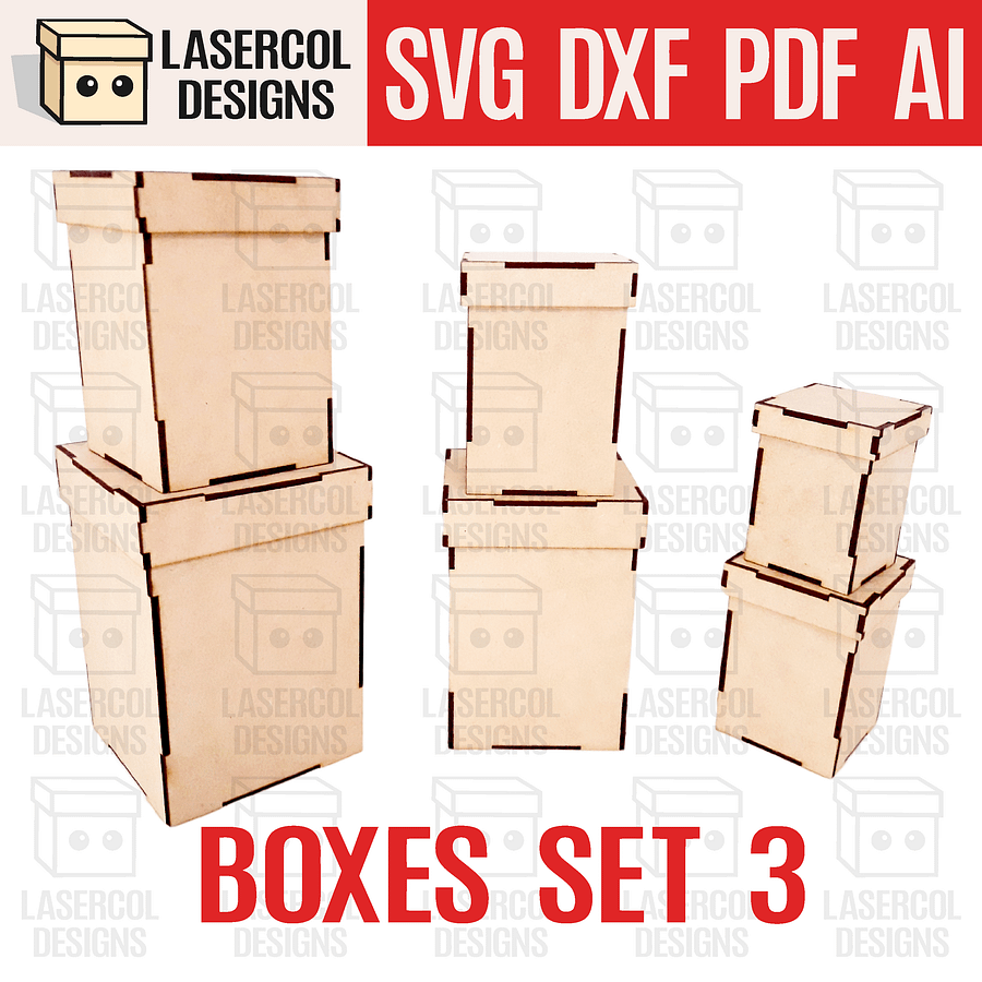 Boxes Bundle (Set 3, 4) - Laser Cut Files product image (3)