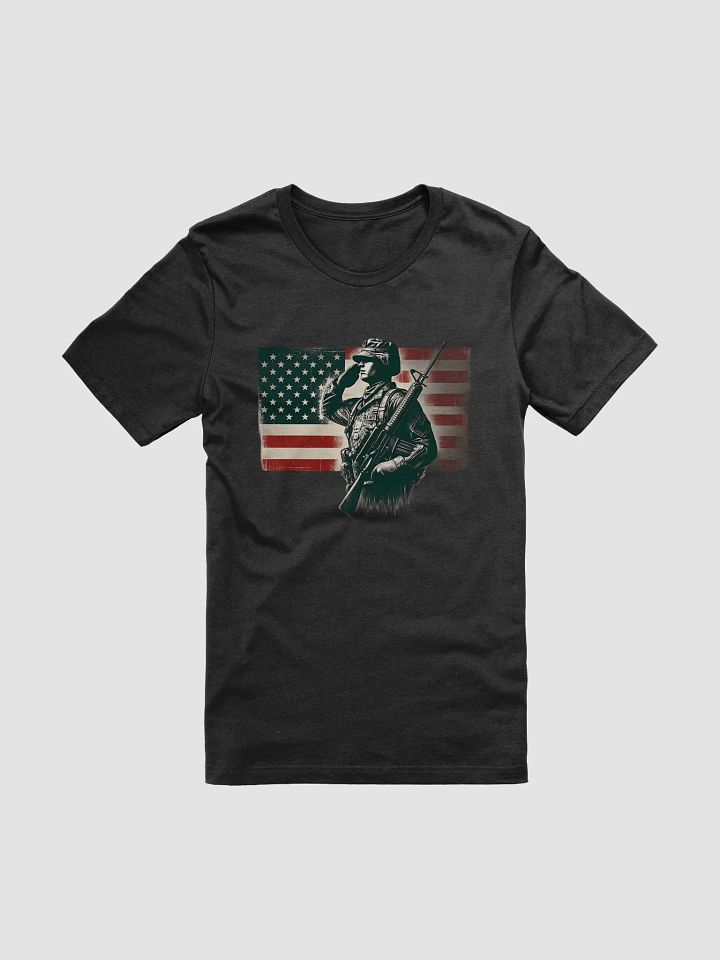 Saluting Soldier - Proud USA Patriotic Tribute Vintage Unisex Supersoft T-Shirt product image (1)