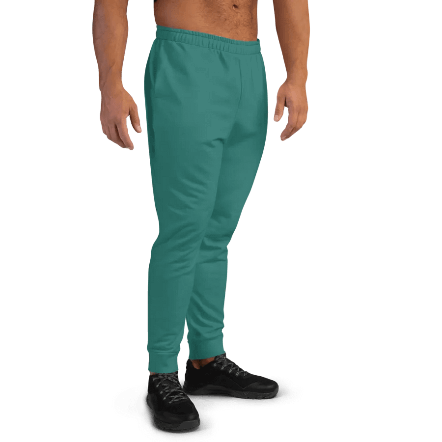 Plain Medium Teal Green True Summer Recycled Polyester Premium Men's Joggers by Treasure Pie product image (11)