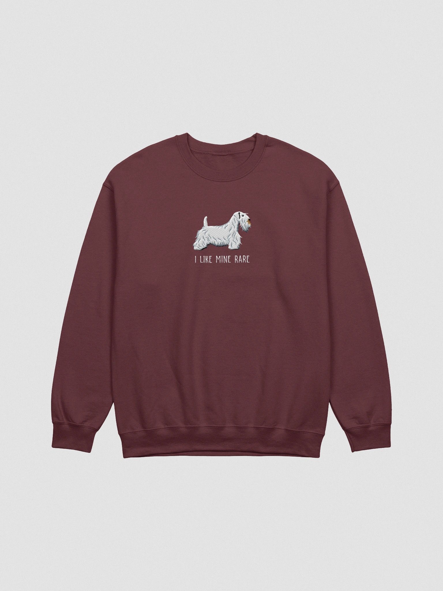 I Like Mine Rare Sweatshirt (Embroidered) of a Sealyham Terrier(White) product image (4)