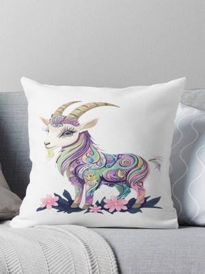🎉Beautiful Design🎉 Step aside, basic barnyard animals—this goat is dipped in rainbow dreams and sprinkled with galaxy-level glam. She’s fierce and fabulous🌺 Visit thespazticgoat.com additional items and link to redbubble shop. #beautifuldesign #thespazticgoat #redbubbleshop💫 #goatlover #farmlifestyle #totebagstyle #pillow #muglover