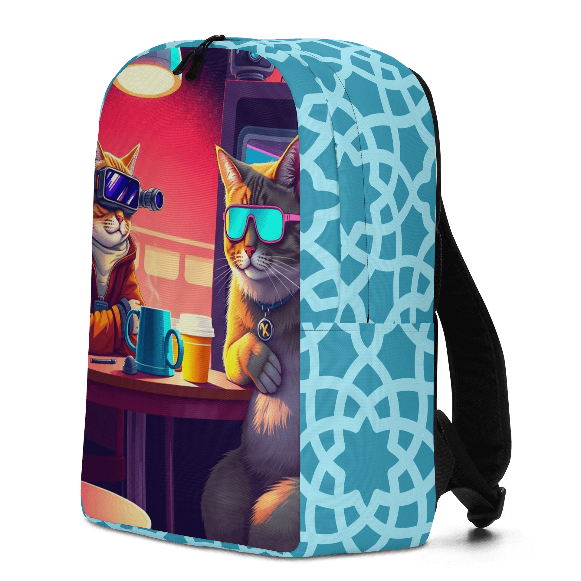 Minimalist Backpack-Feline Futurism: The Caffeinated Duo product image (2)