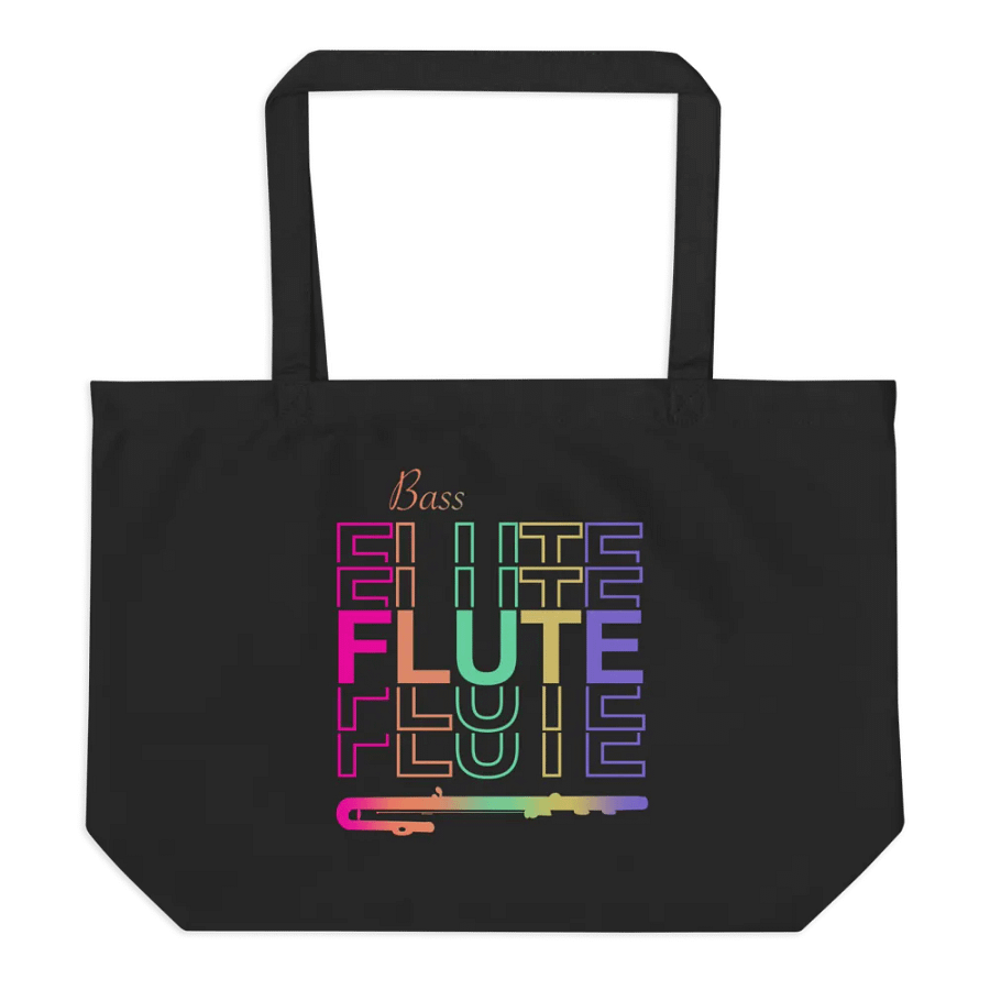 Symmetrical Flute Graphic Tote Bag - Bass Flute product image (8)