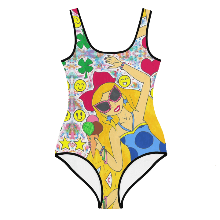 Girl with the ice cream (art by Dina R.) tempera painting picture - Youth Swimsuit product image (1)