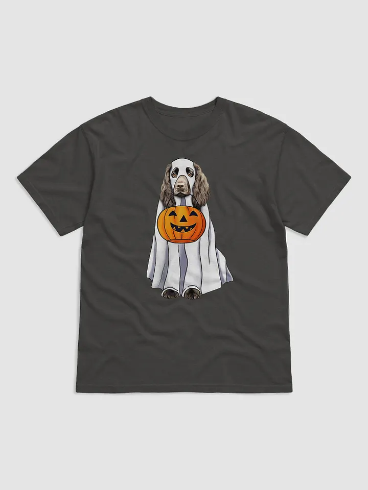 Boykin Spaniel Halloween Tee | Funny Fall Halloween Boykin Spaniel Wearing a Ghost Costume with Pumpkin Basket product image (7)