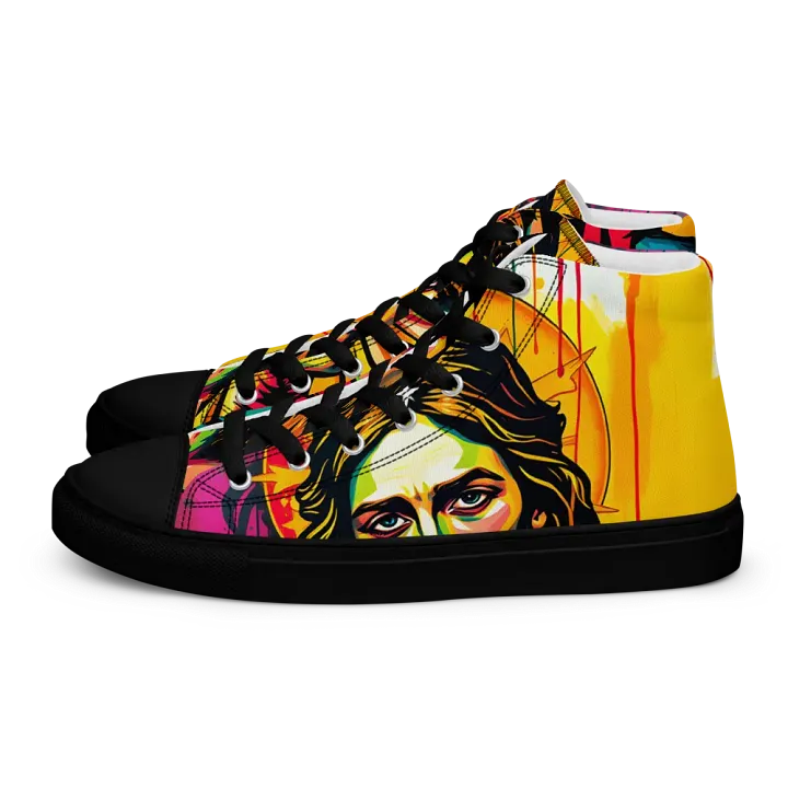 Divine pop art, Thumbs-up women's canvas high tops product image (1)