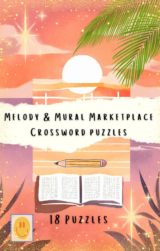 Melody and Mural Marketplace Crossword Puzzles | Printable Sheets + Fillable Editable PDFs product image (1)