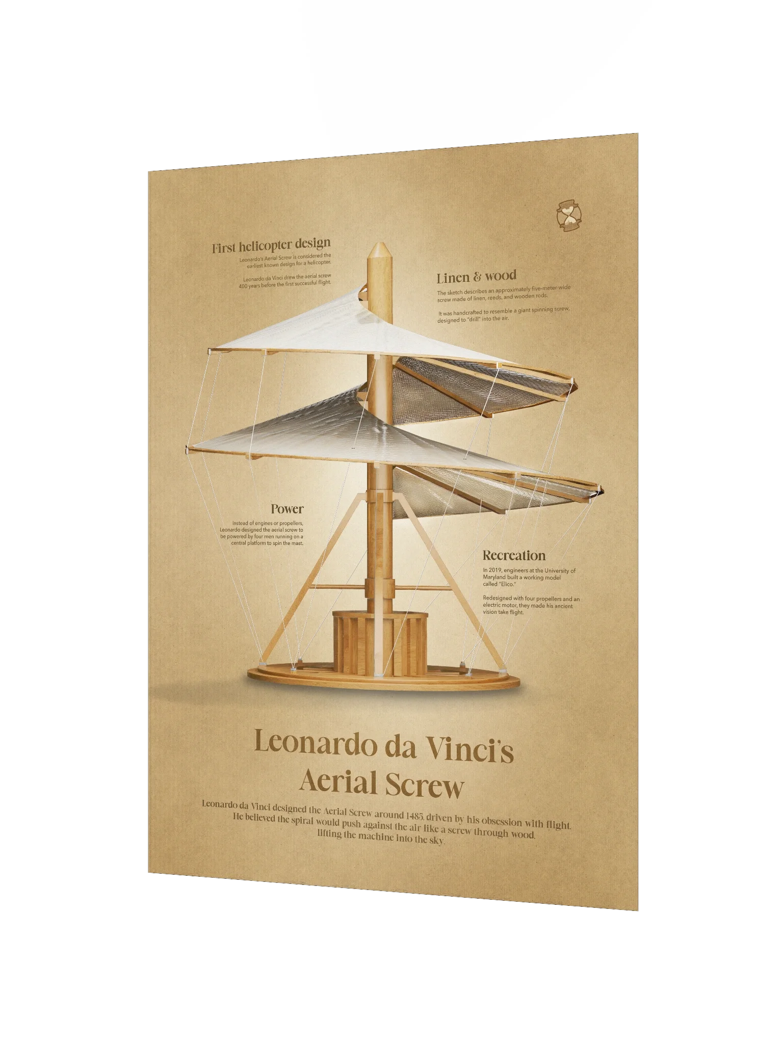 Leonardo da Vinci's Helicopter (Unframed poster) product image (4)