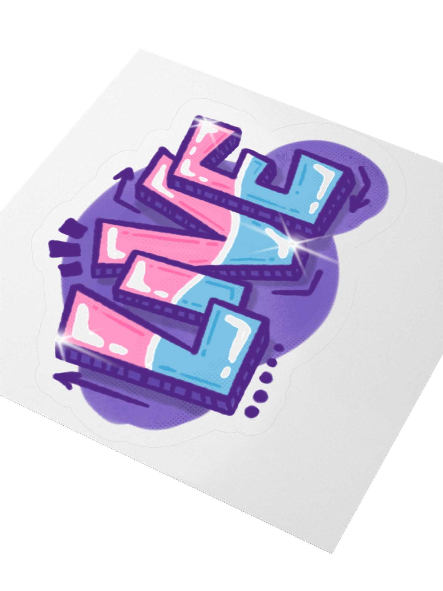 "LIVE" - Kawaiifiti Style - Kiss Cut Sticker product image (3)