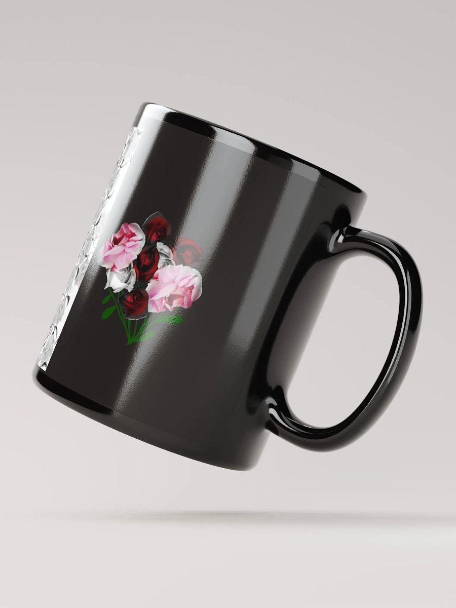 Gray Roses Rose Bouquet Black Coffee Mug product image (3)