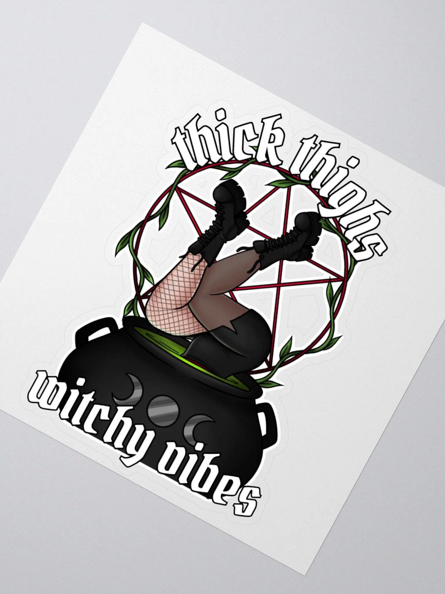 Thick Thighs Witchy Vibes Kiss Cut Sticker product image (2)