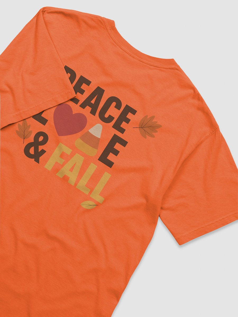Peace Love & Fall Candy Corn Shirt - Cozy Autumn Graphic Tee, Orange Fall Shirt for Women, Thanksgiving & Pumpkin Patch Outfit product image (8)