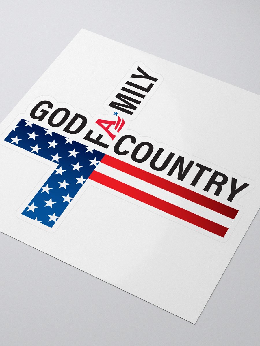 Patriotic Cross Vinyl Stickers product image (3)