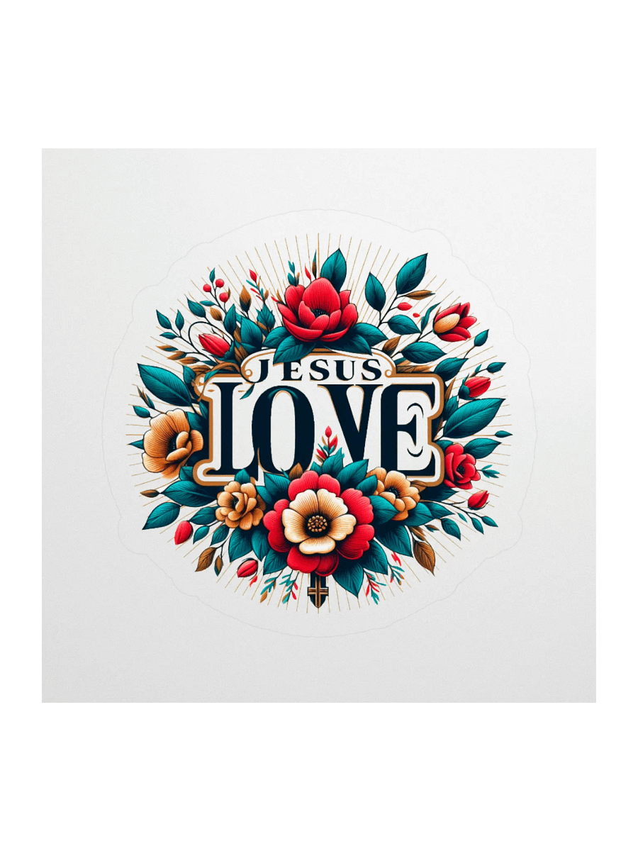Floral Jesus Charm Kiss Cut Stickers. product image (1)