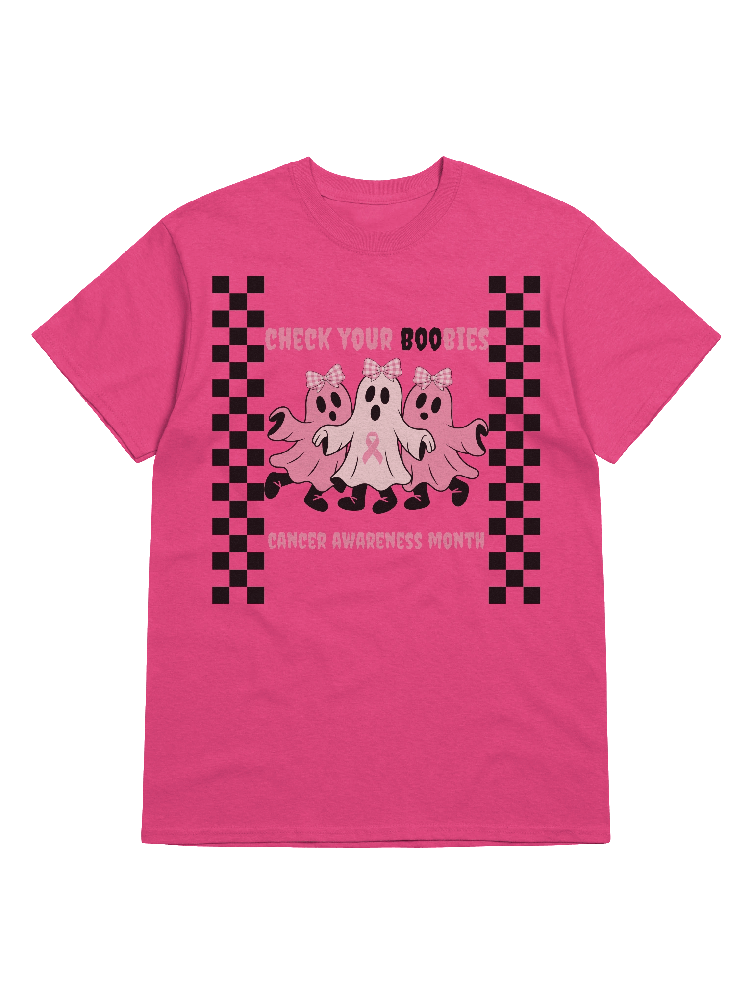 Boo-tiful Pink Ribbon Ghosts T-Shirt product image (5)
