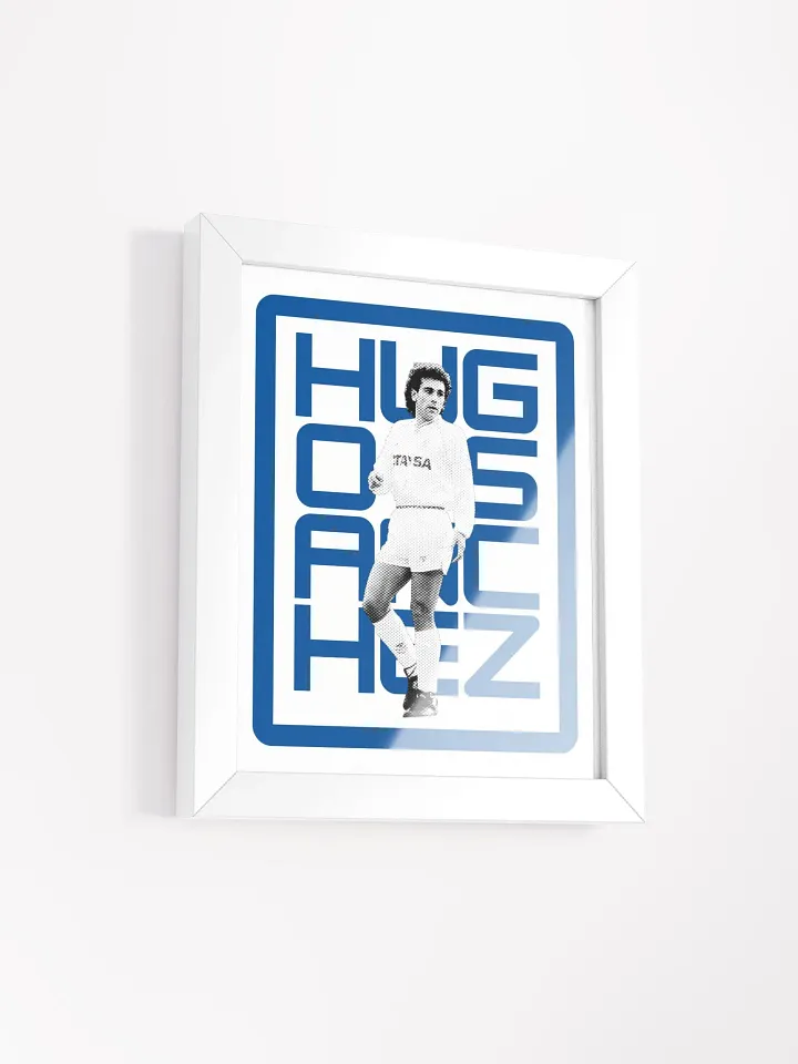 Hugo Sanchez BW Real Madrid Name Art Framed Print product image (14)